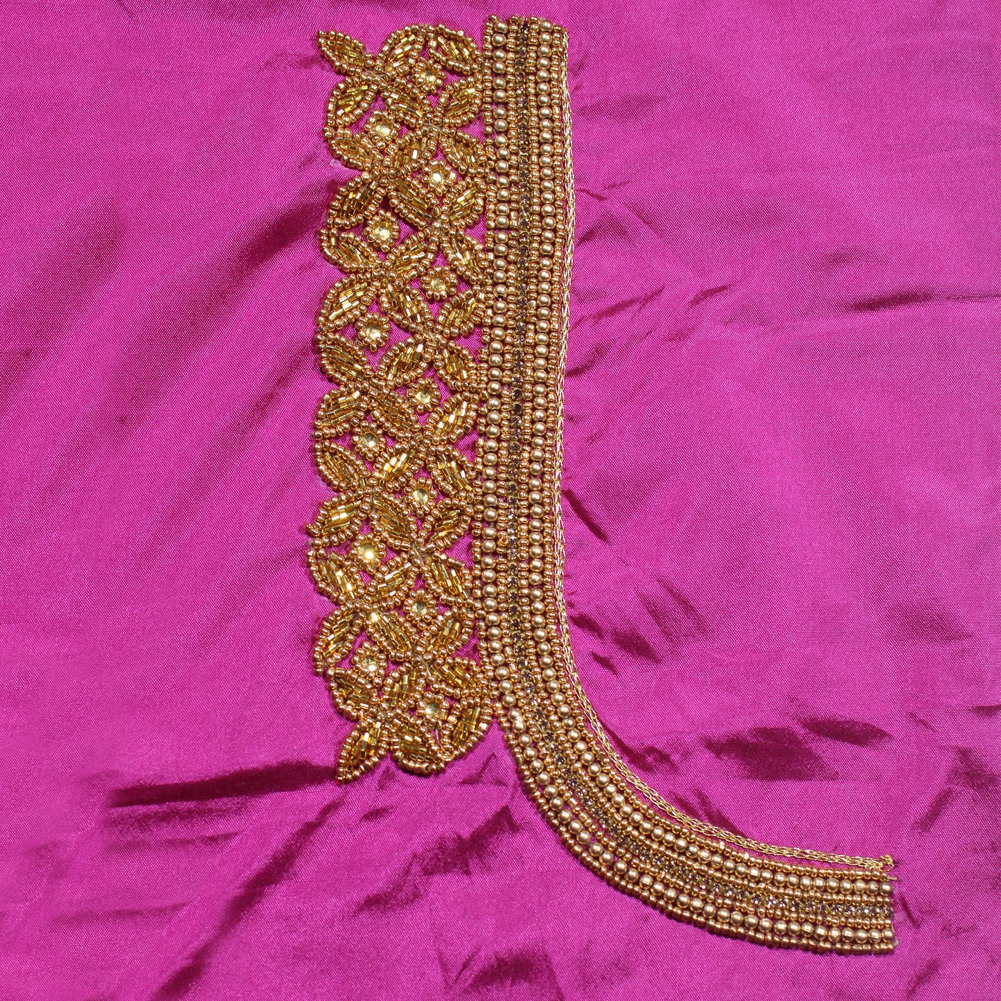 Royal Peacock Maggam Work Designer Silk Blouse
