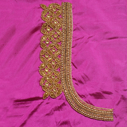 Royal Peacock Maggam Work Designer Silk Blouse