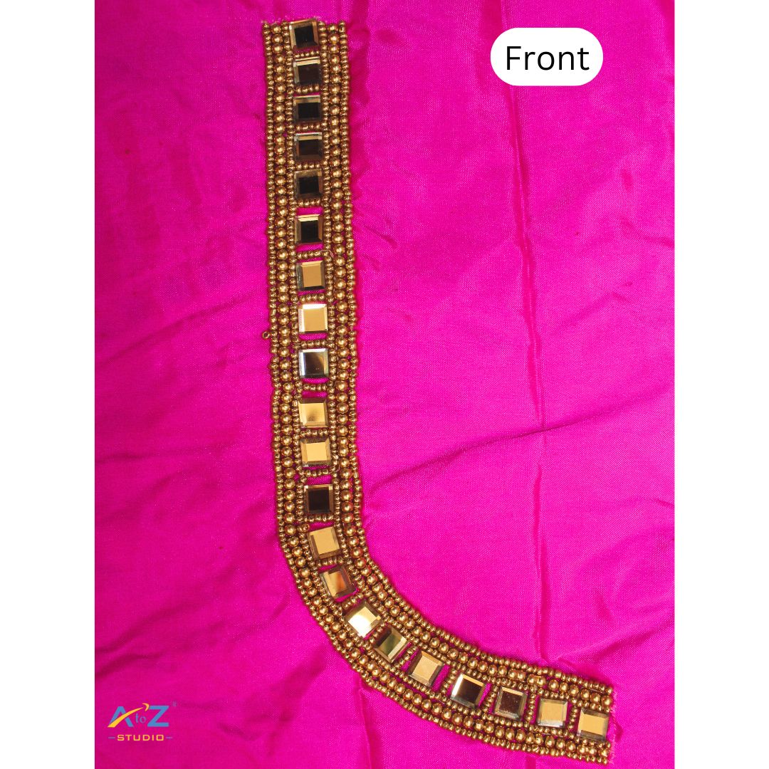 Light Pink Silk Blouse Piece With Magam Work