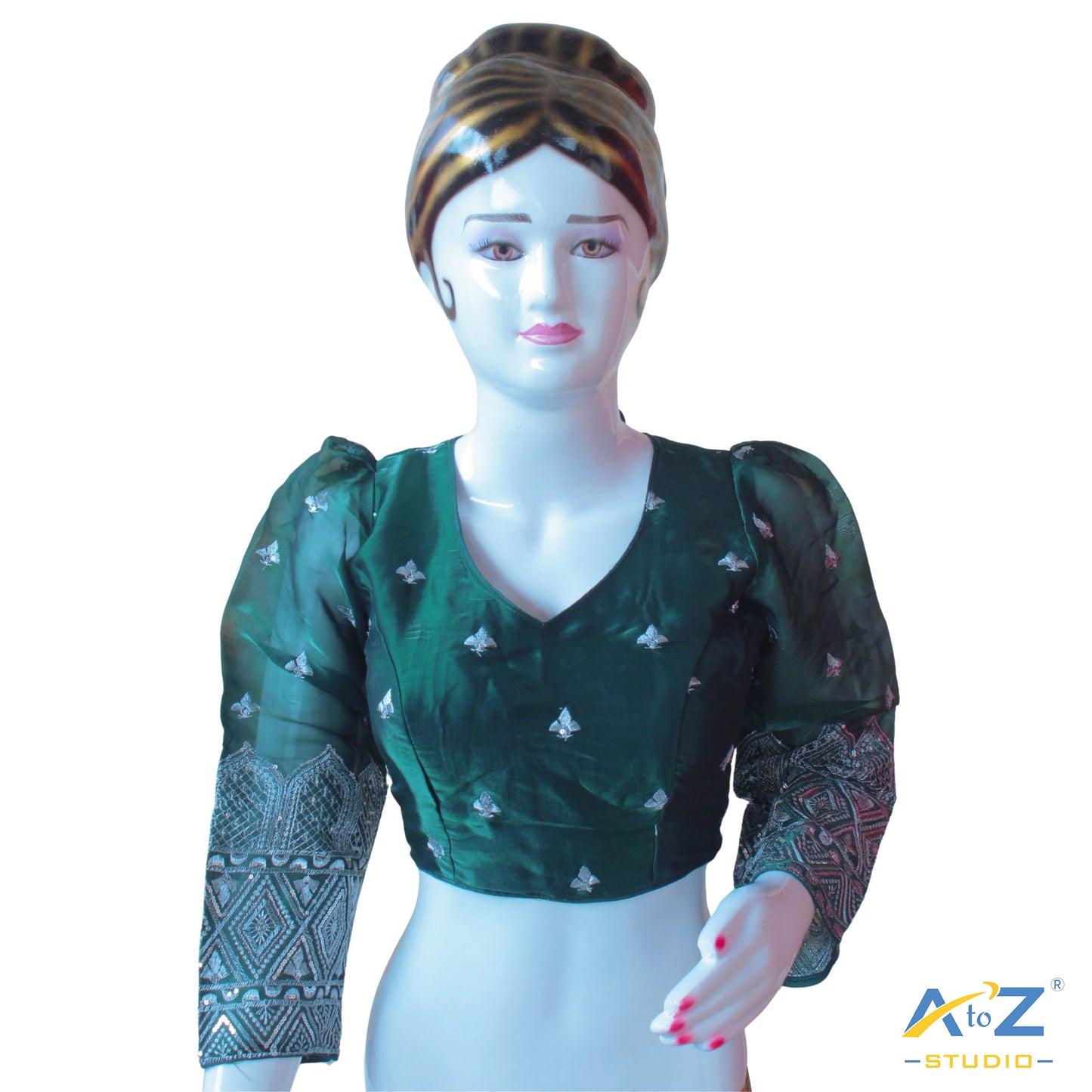Bottle Green Silk Blouse