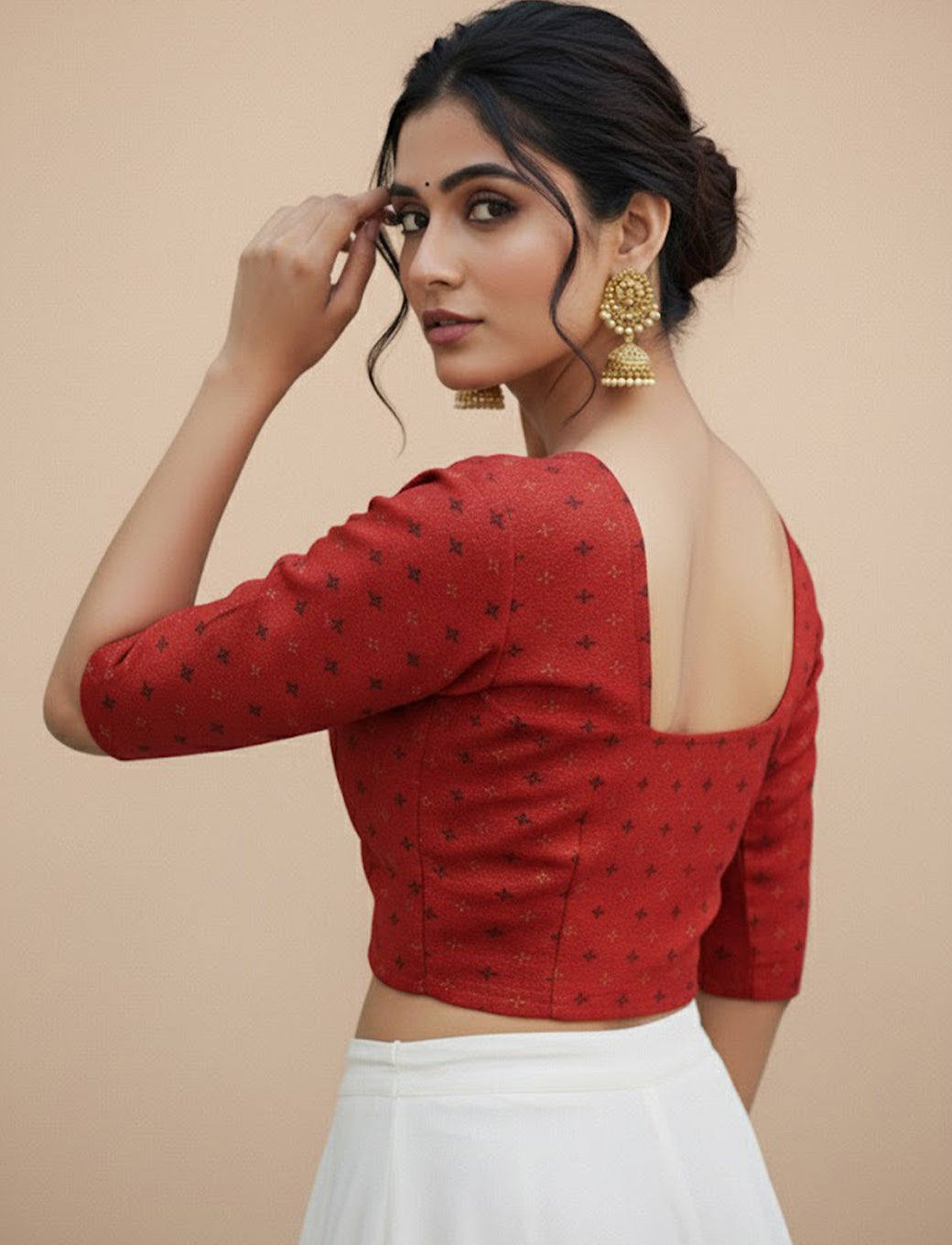 Red Crush Blouse with Foil Print