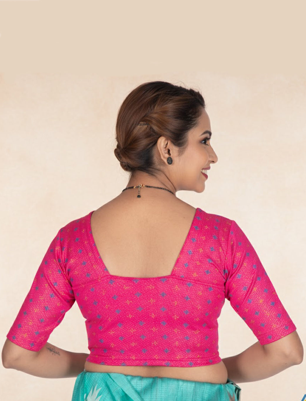 Rani Crush Blouse with Foil Print