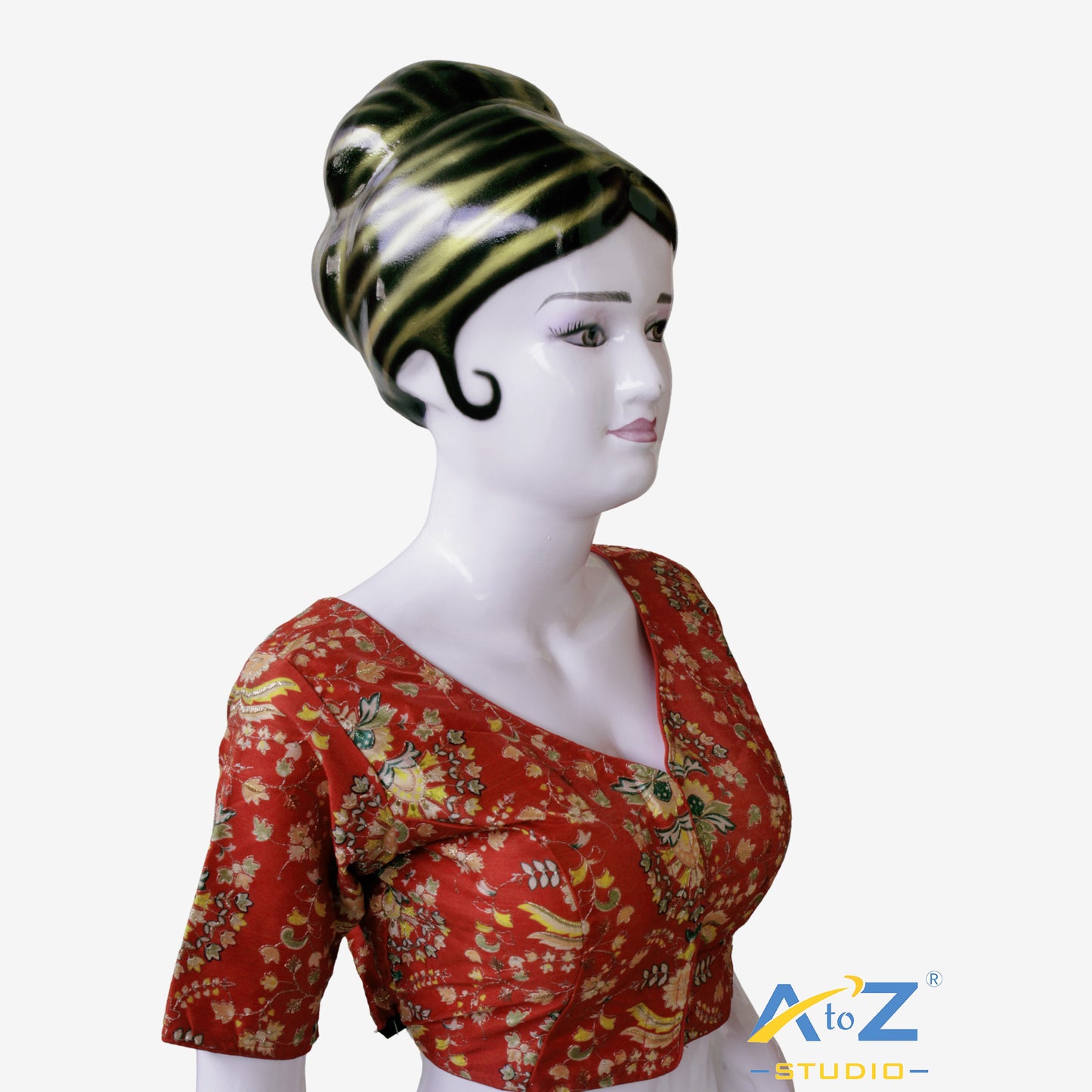 Red Vermilion Festive Embroidered Blouse