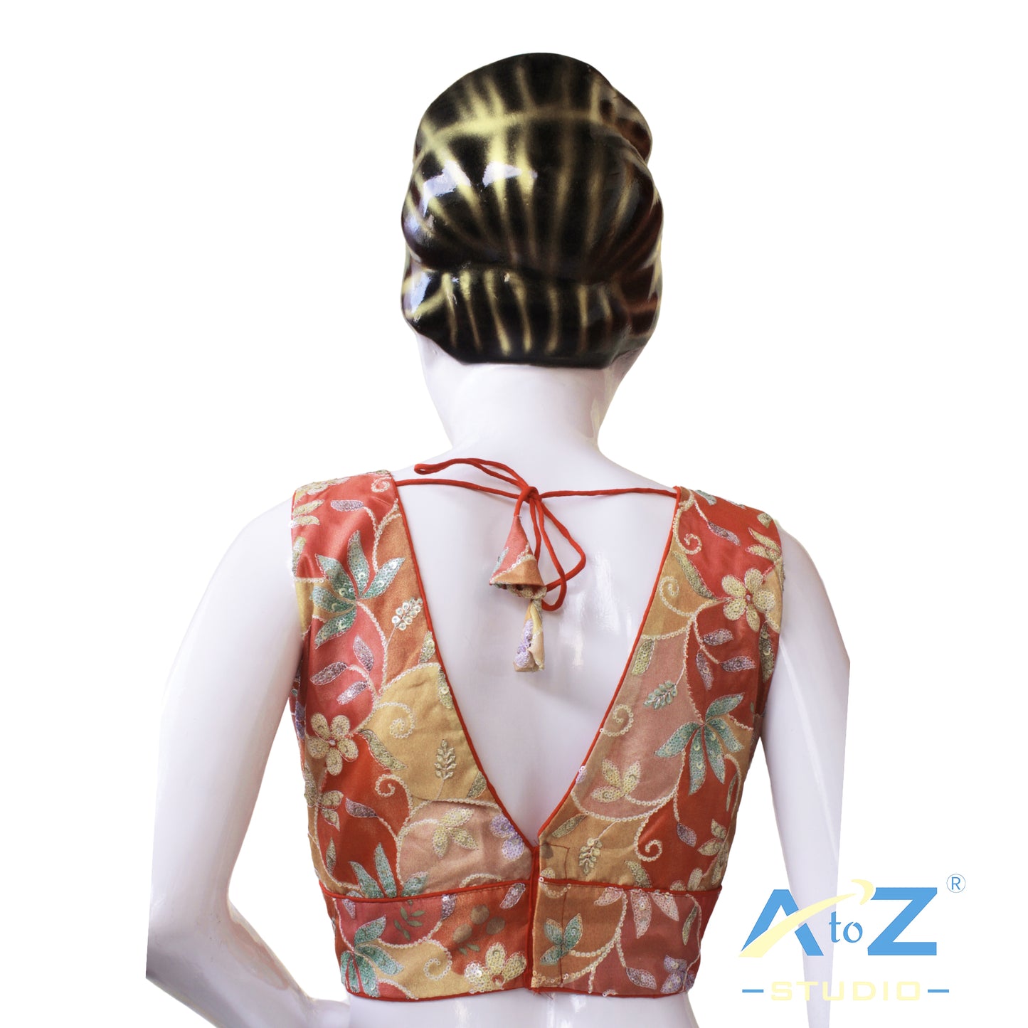 Red Bloom Embroidered Blouse