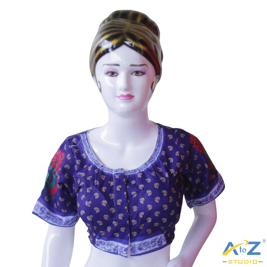 Navy Blue Kalamkari Bird Blouse