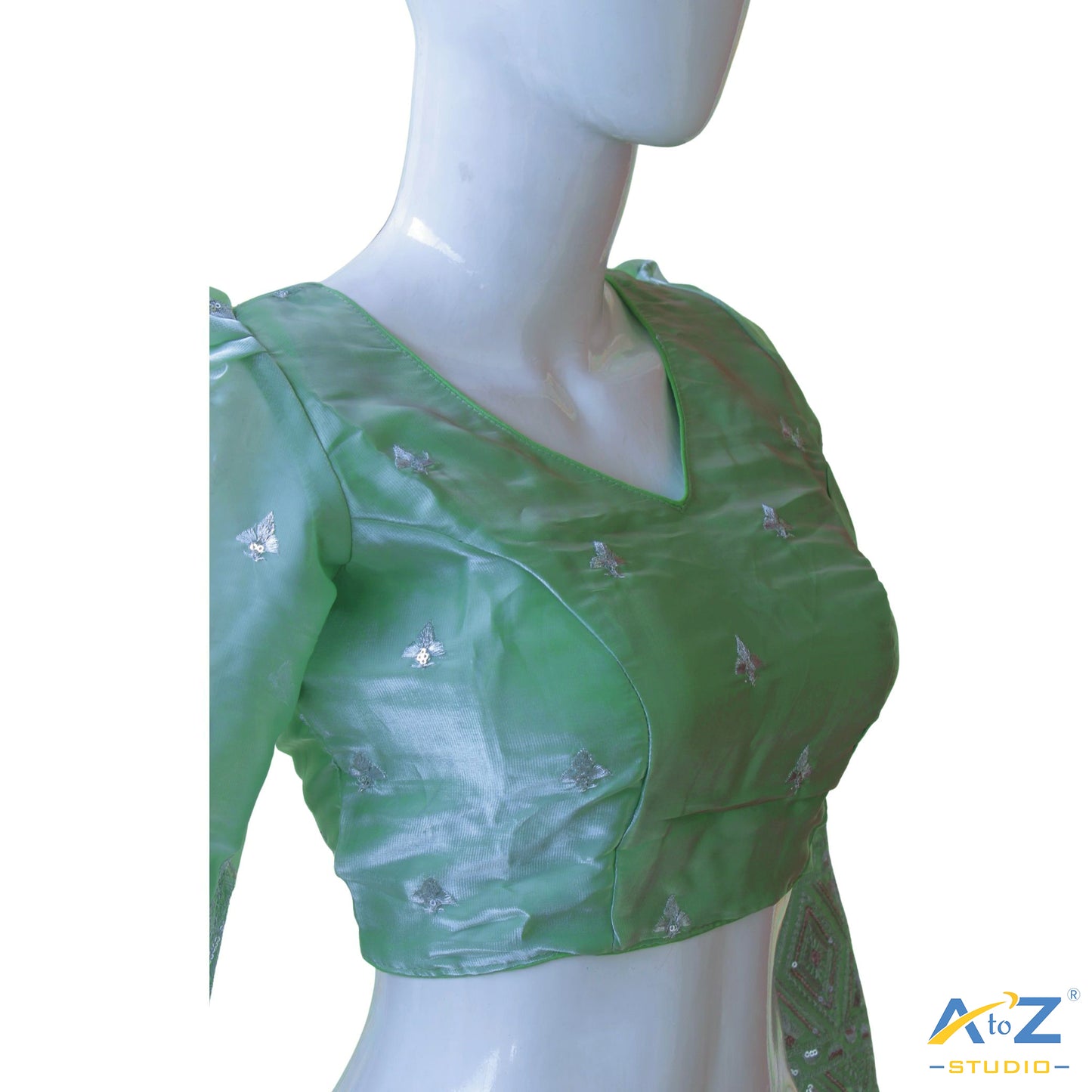 Spring Green Silk Blouse