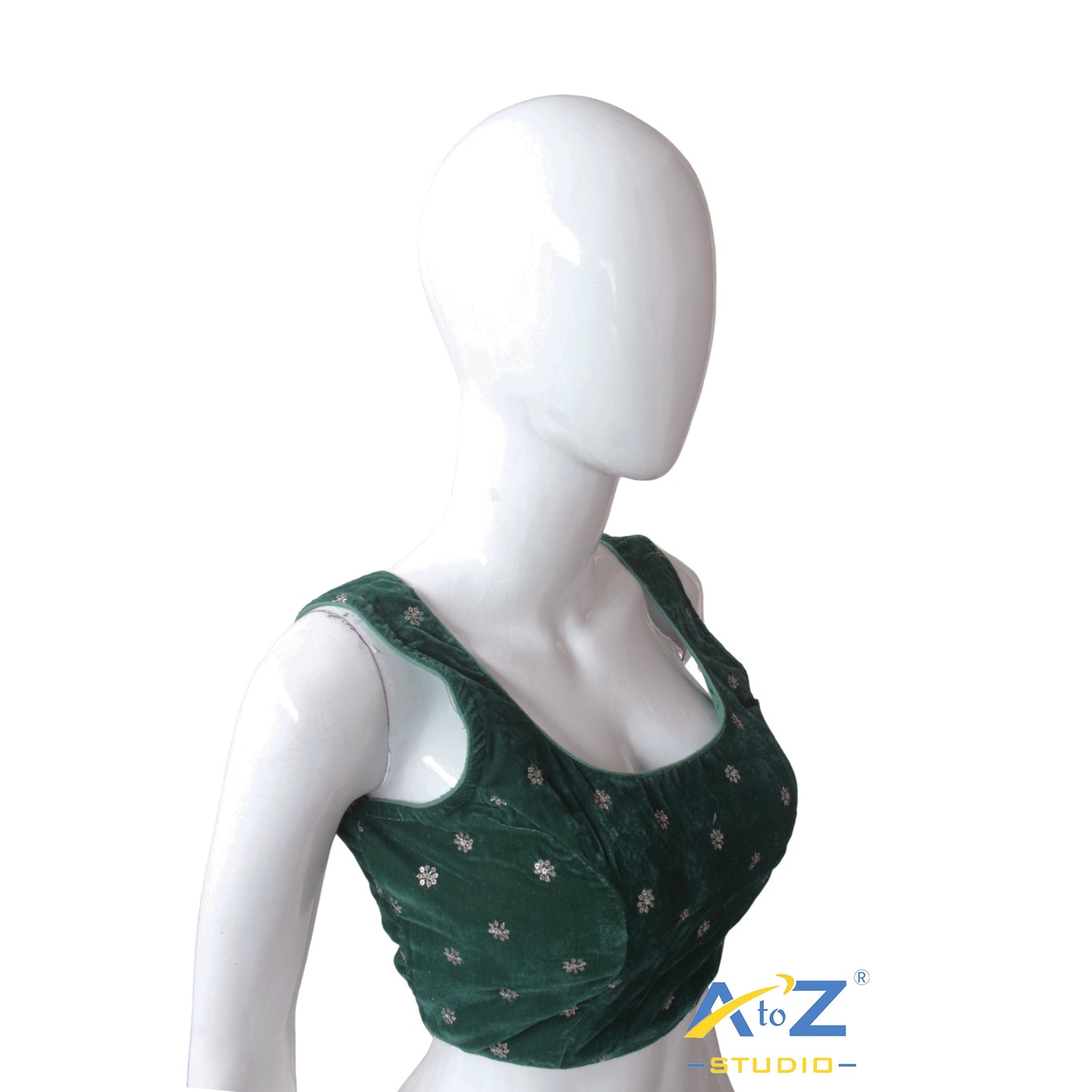 Rama Green Raw Silk Blouse