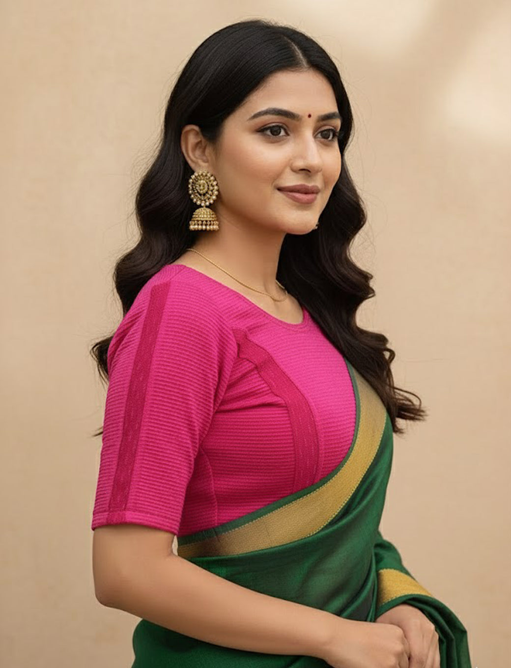 Rani Crush Blouse with Tissue Lines