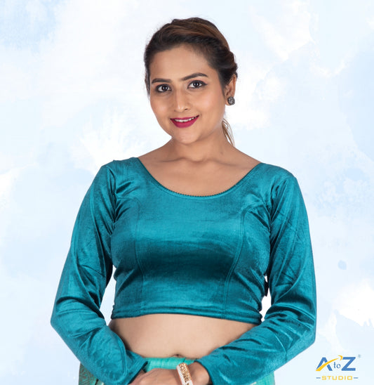 M. peach  Velvet Plain Blouse