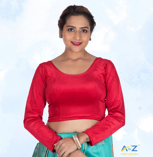 Red  Velvet Plain Blouse