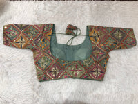 Multicolor Threadwork & Sequin Patchwork Blouse