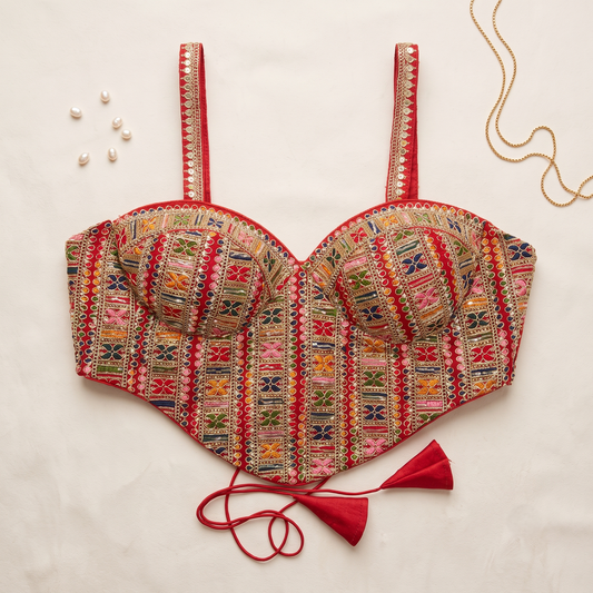 Midnight Garden Intricate Embroidered Bustier