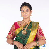 Punch Pink Silk Cloth Blouse with Lotus in circle Design
