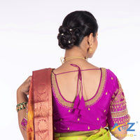 Luxury Purple Silk Cloth Blouse with Kite Design