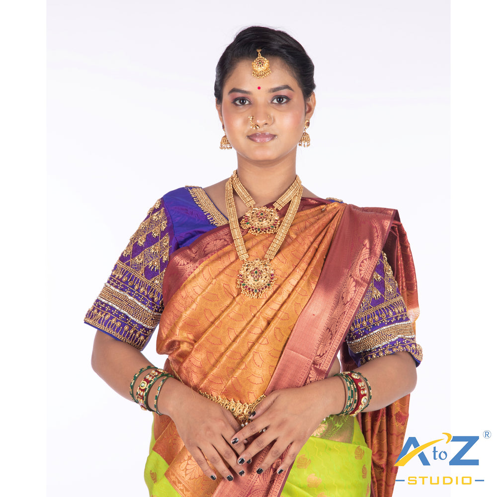 Purple Tissue Cloth Blouse with Kite Design