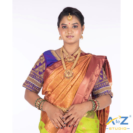 Purple Tissue Cloth Blouse with Kite Design