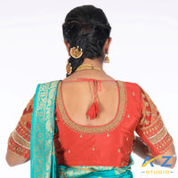 Magenta pink Silk Cloth Blouse with Kite Design