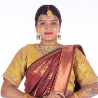 Gold Tissue Cloth Blouse with Chain design Design