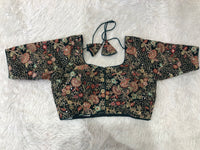 Dark Rama Floral Designer Blouse