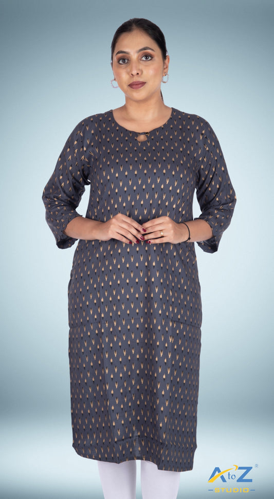 Vibrant Dark Grey Kurti with a Minimalist Touch
