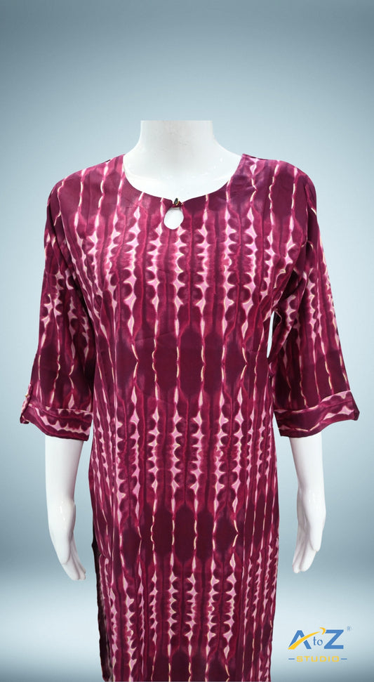 Graceful Maroon Kurti with Lightning Accent