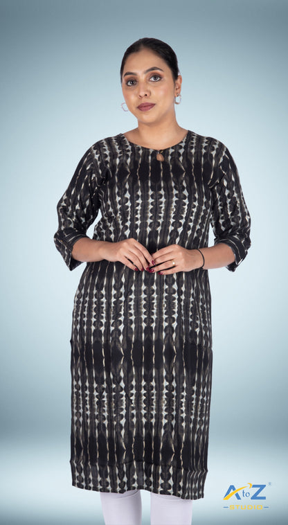 Graceful Coffee Kurti with Lightning Accent