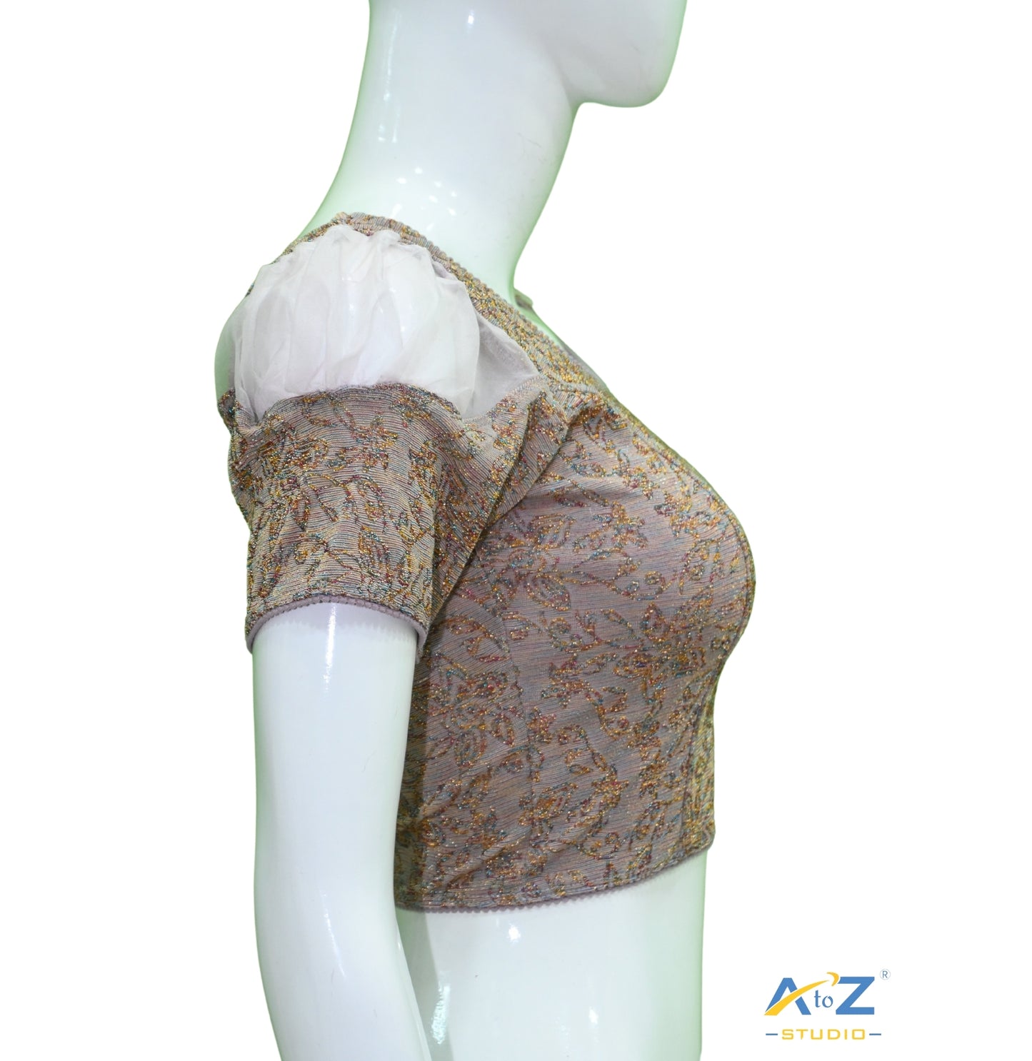 Lilac Metallic Lycra Metallic Jacquard Blouse