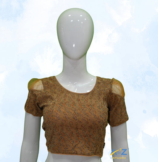 Chiku Metallic Lycra Metallic Jacquard Blouse