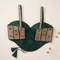Kaleidoscope Hand-Embellished Corset Blouse