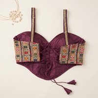 Artisan-Crafted Sweetheart Crop Top with Mirror Work