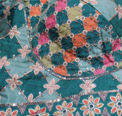 Rama Patchwork Embroidered Blouse with Floral Border
