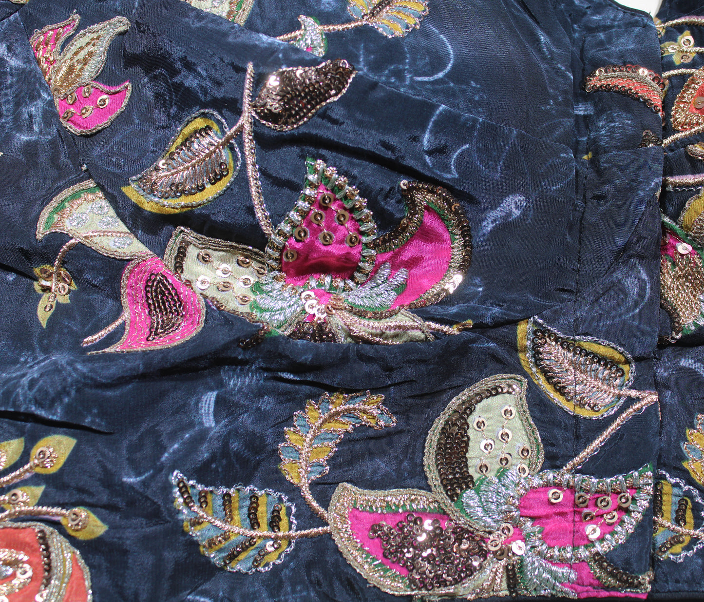 Black Velvet Zardozi Embroidered Festive Blouse