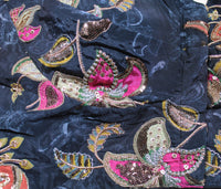 Black Velvet Zardozi Embroidered Festive Blouse