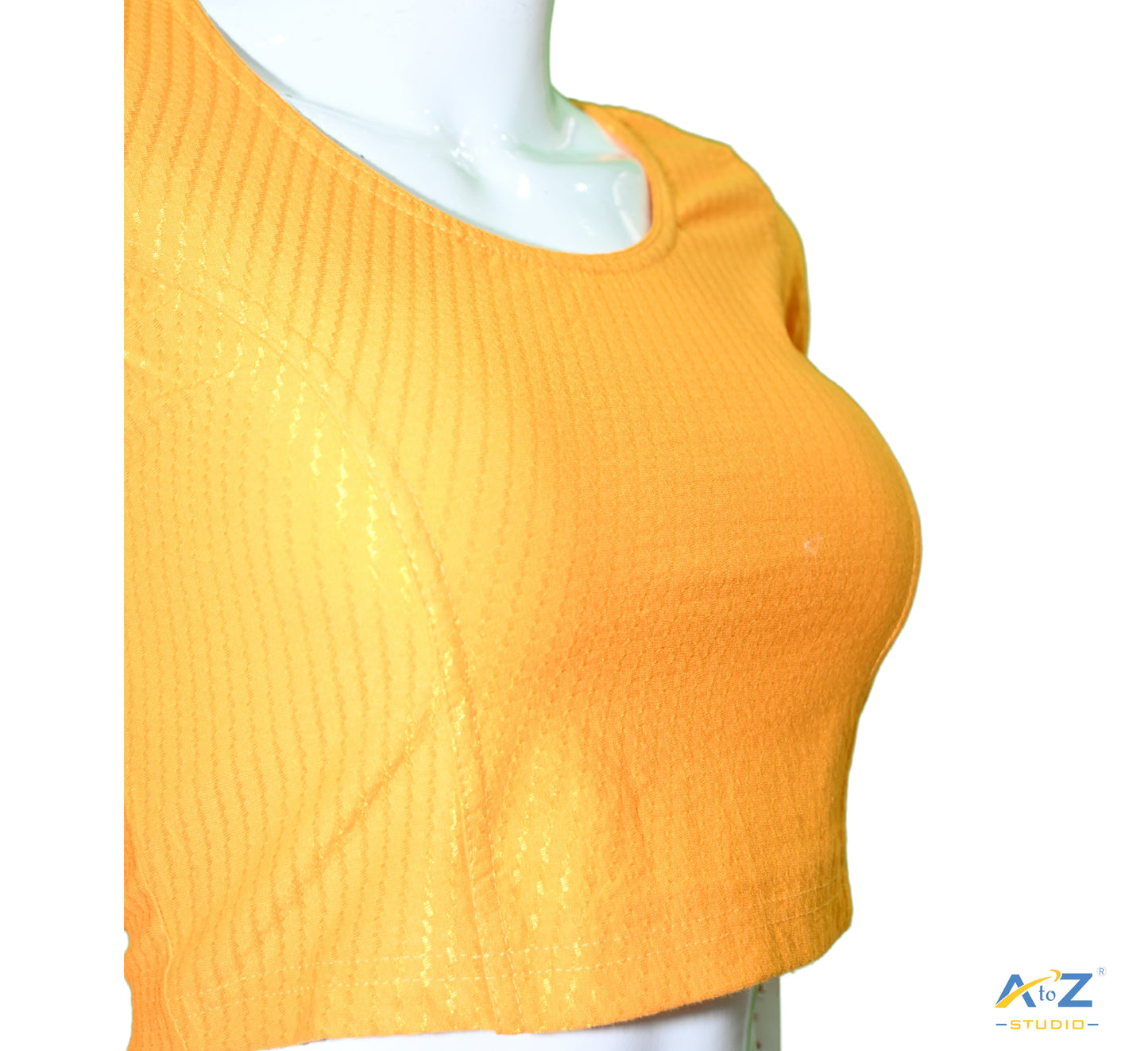 Mango Cotton Lycra Blouse with Shiny Cross Lines