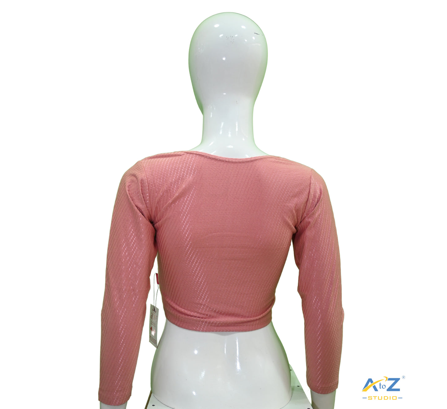 Onion Cotton Lycra Blouse with Shiny Cross Lines)