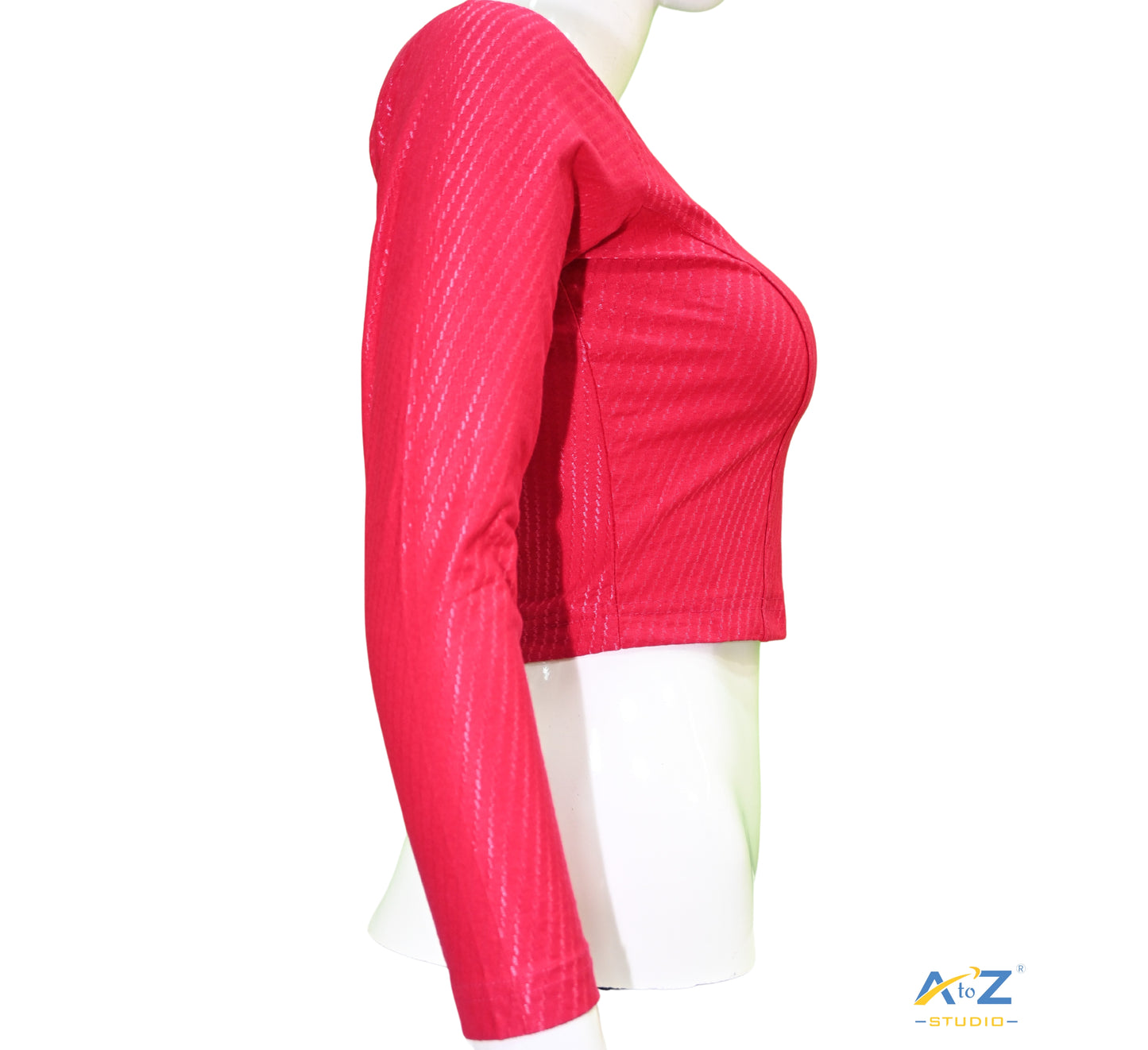 Rani Cotton Lycra Blouse with Shiny Cross Lines