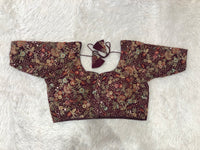Wine Botanical Zardozi Blouse
