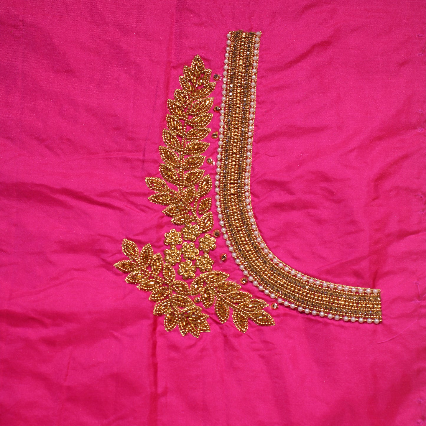 Rani Pink Royal Baraat Handwork Silk Blouse