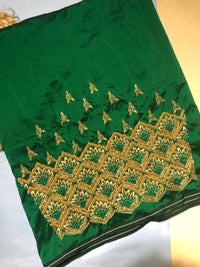 Emerald Green Floral Lattice Fabric