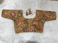 Multicolor Threadwork & Sequin Patchwork Blouse