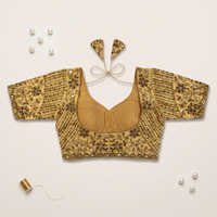 Gold Hand-Embroidered Zardozi & Sequin Bridal Blouse