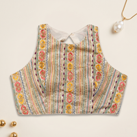 Ivory Multicolor Statement Blouse