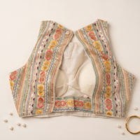 Ivory Multicolor Statement Blouse