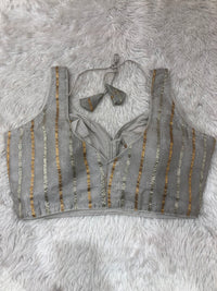 Grey Metallic Shimmer Bustier Top
