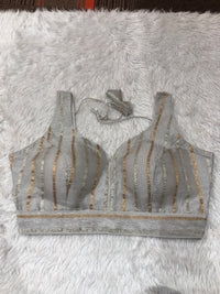 Grey Metallic Shimmer Bustier Top