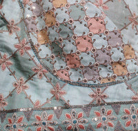 Mint Blue Geometric Sequin Work Festive Blouse