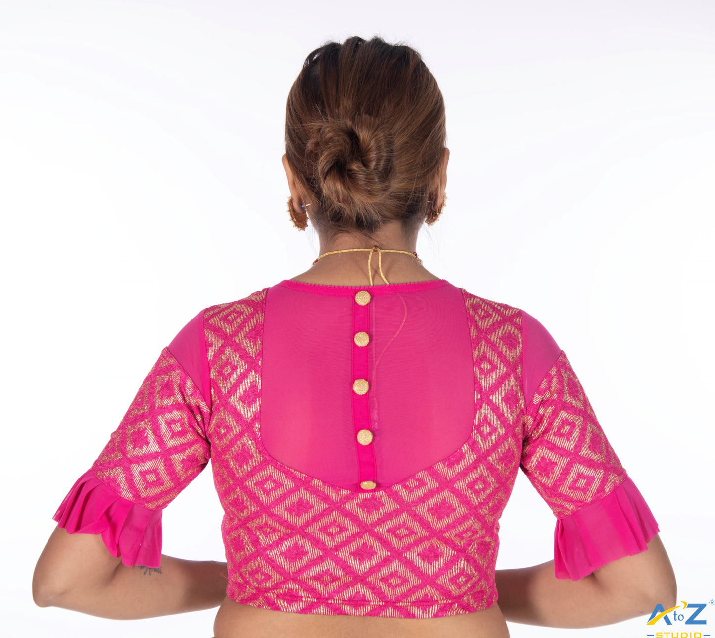 Rani Zarjet Blouse with Golden Diamond Print