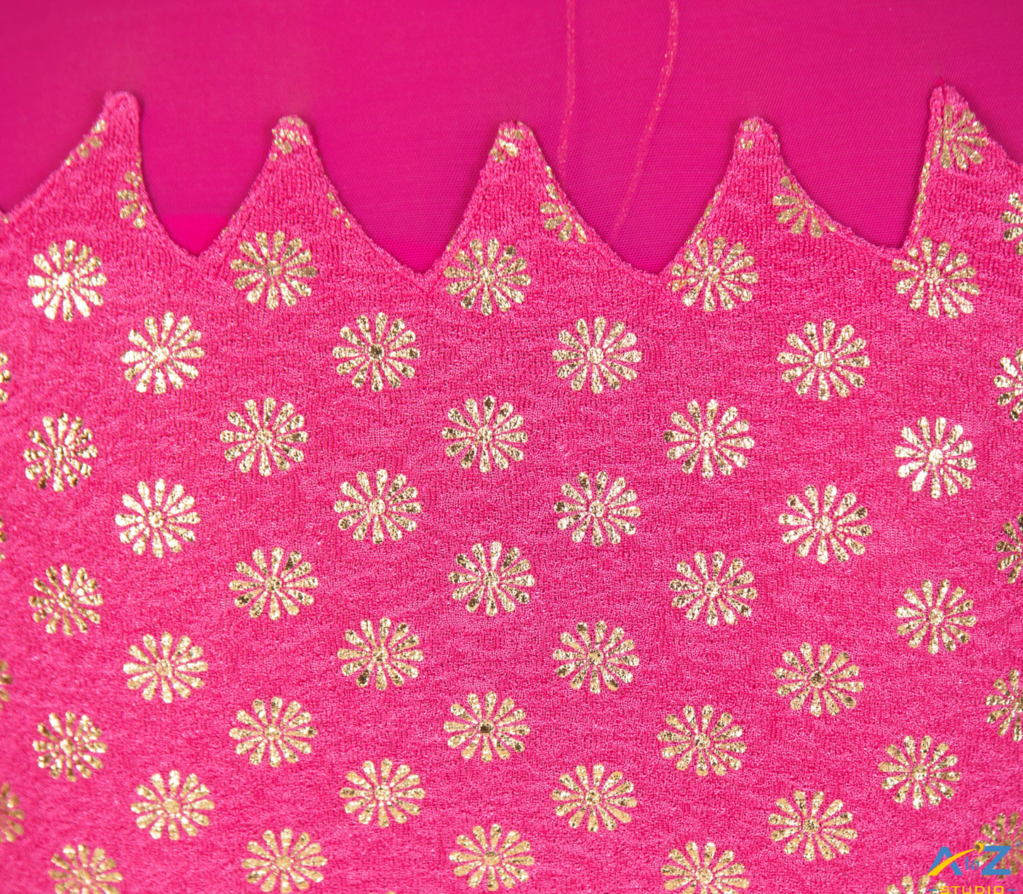 Rani Crush Blouse with Golden Flower & Net