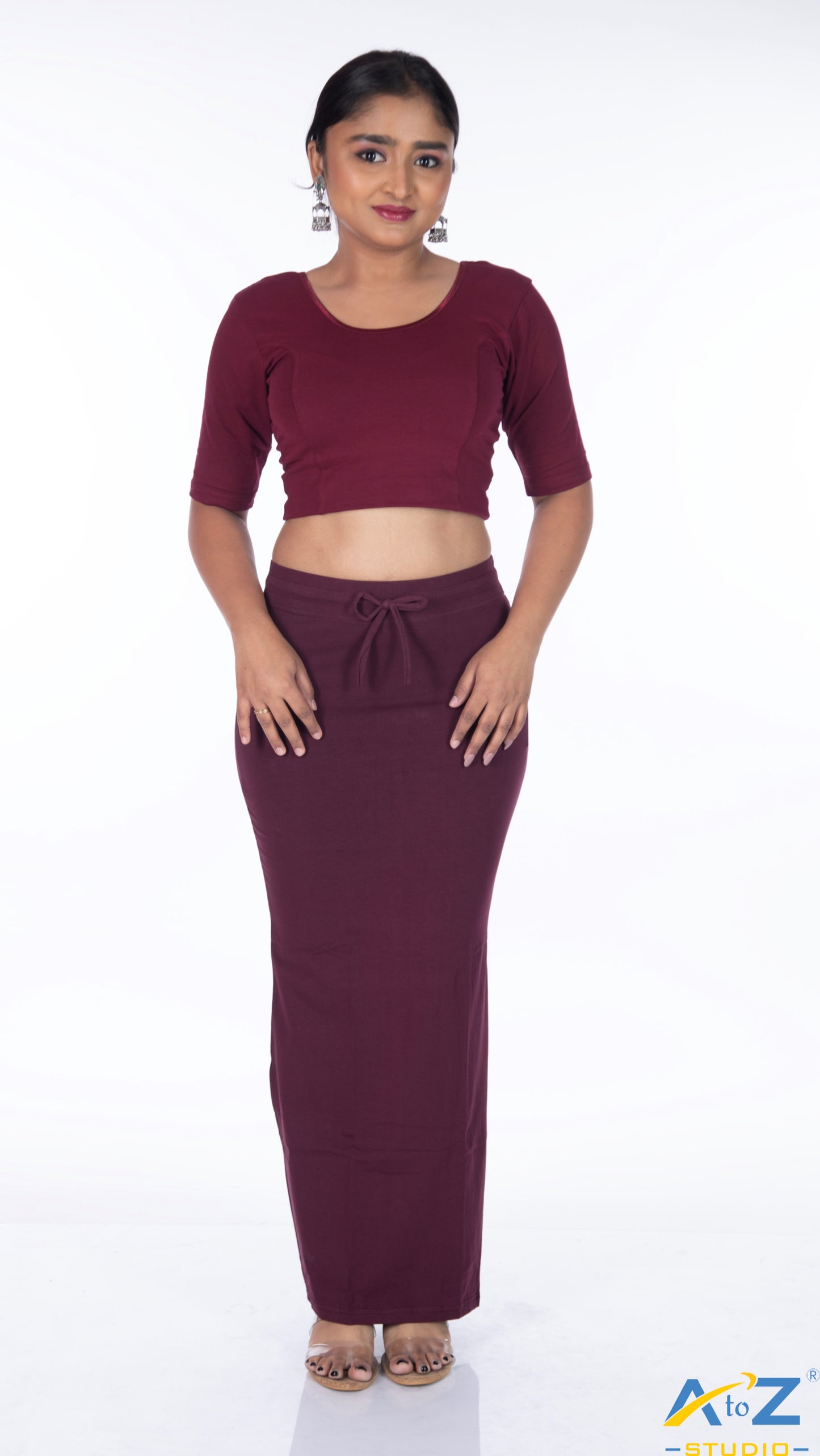 Burgundy Plain Cotton Shapewear
