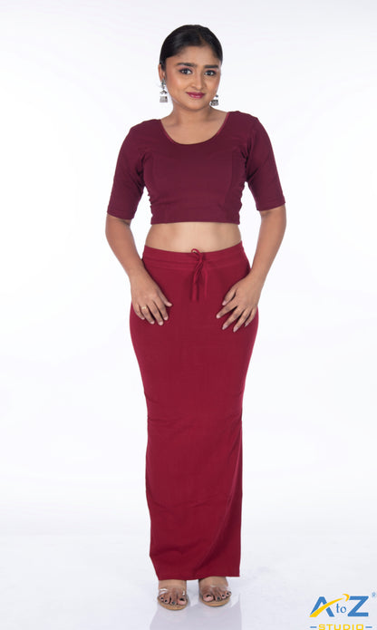 Reddish Maroon Plain Cotton Shapewear